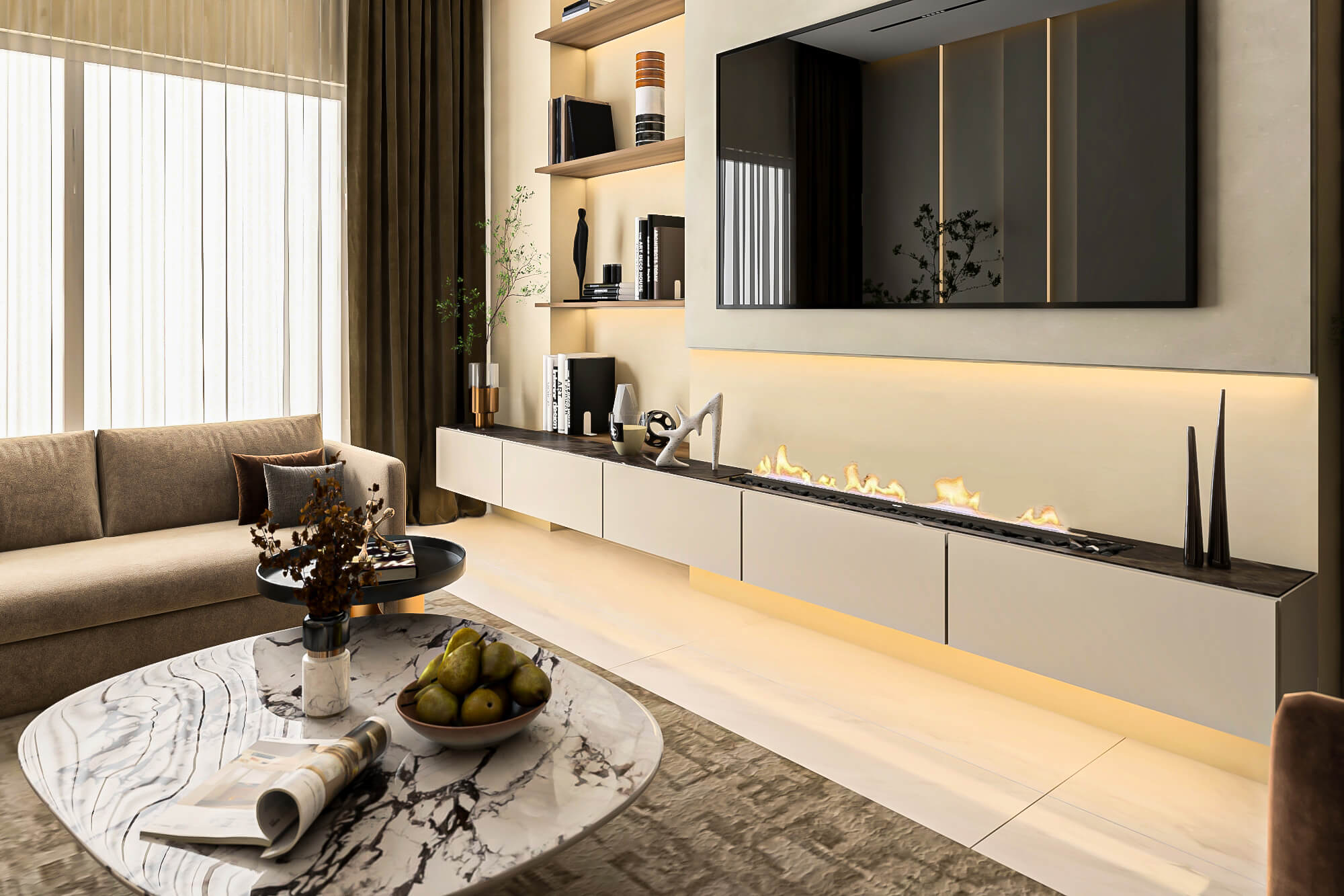 تفاصيل تصميم داخلى ريسبشن فاخر - تشطيب من segment