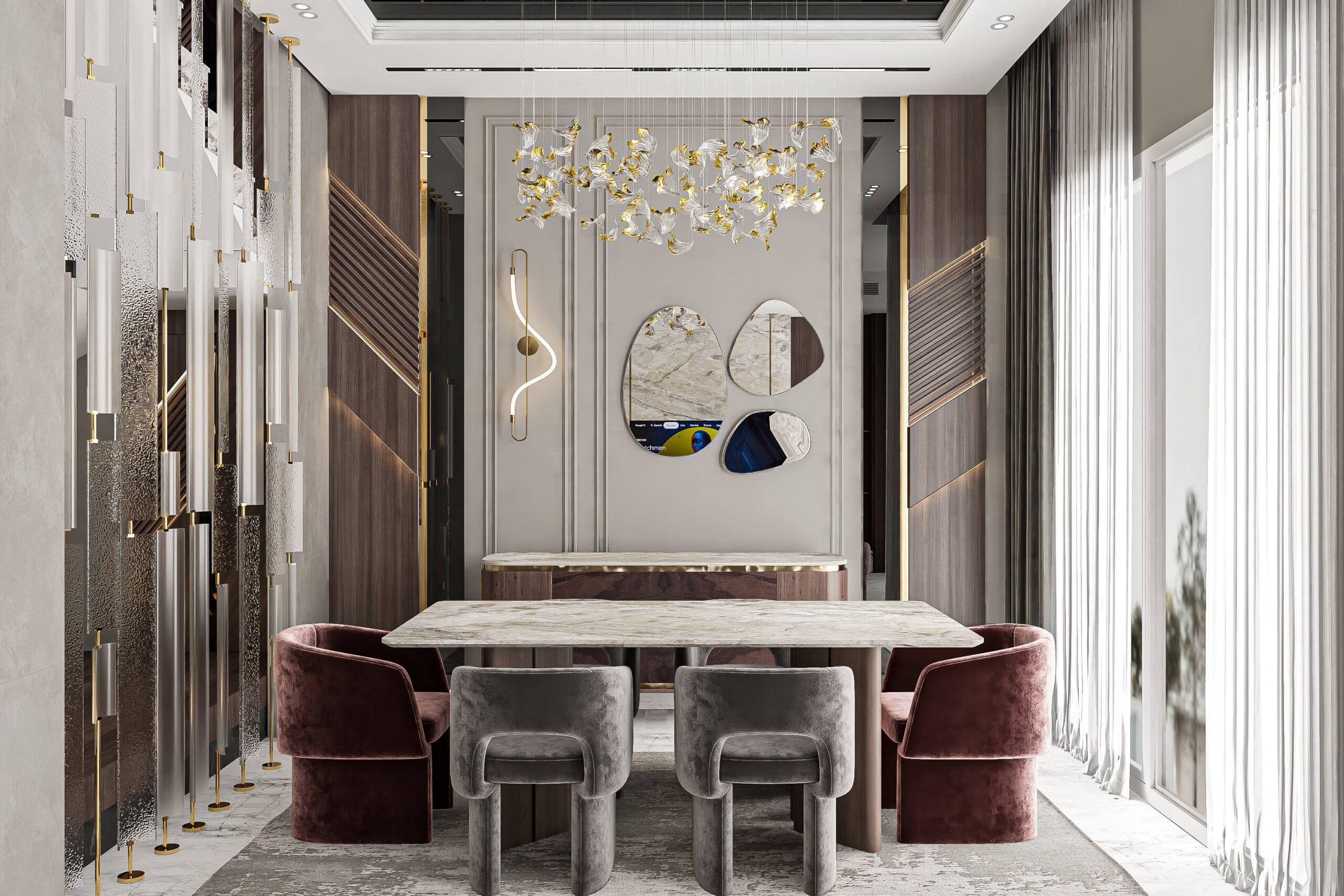 تصميم ريسبشن مودرن في فيلا فخمة