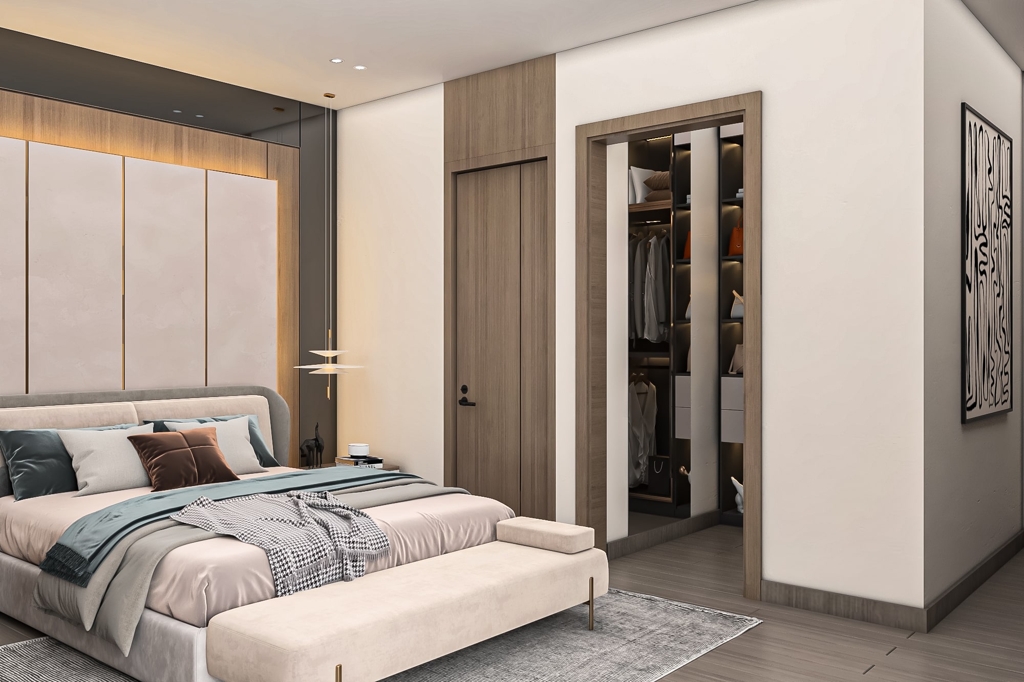 صورة غرفة نوم رئيسية واسعة داخل كمبوند هاي سيتي بالعبور