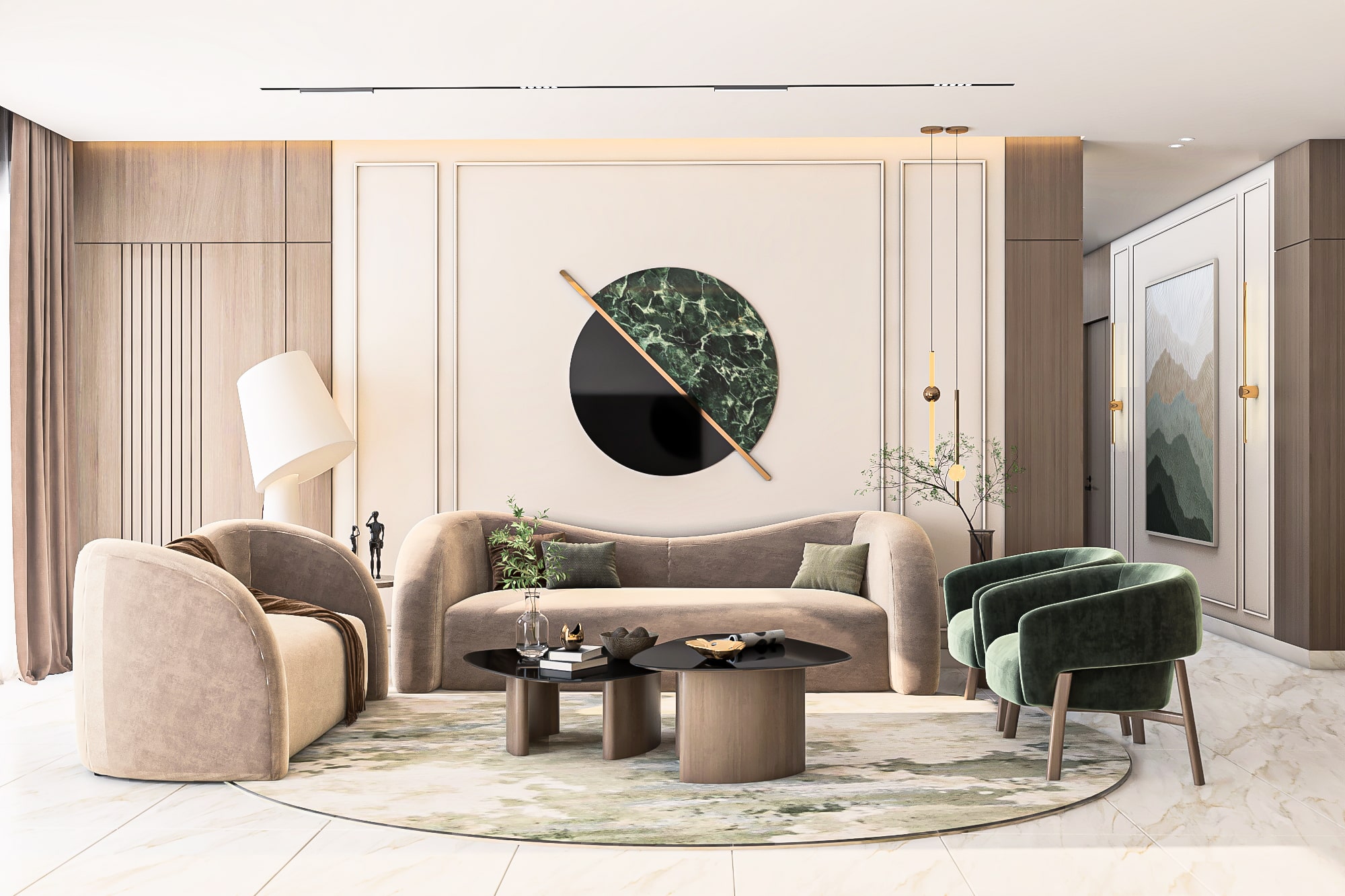 صورة تصميم ريسبشن فاخر في كمبوند هاي سيتي العبور.