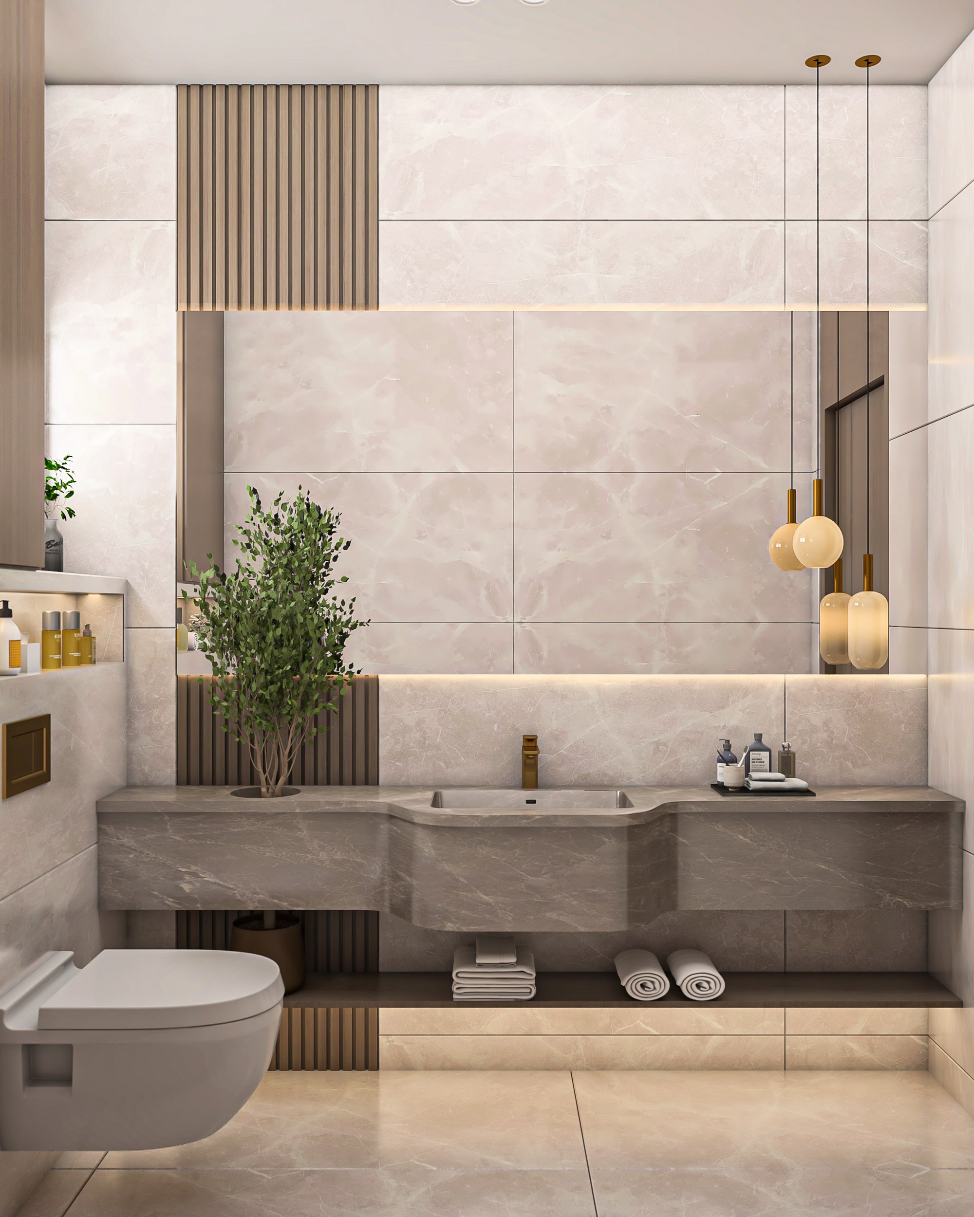 bathroom with luxury finishing in Lotus Compound.