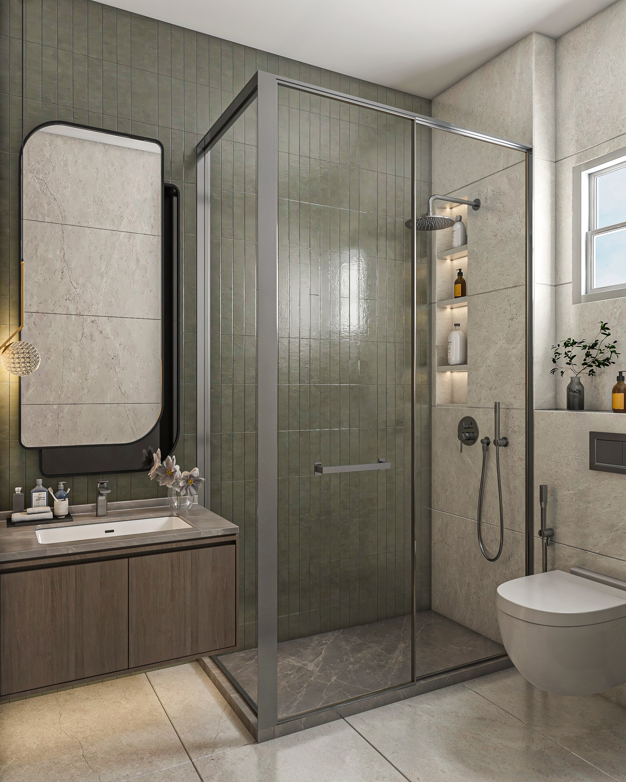 Luxury guest bathroom with modern high-end finishing in Lotus Compound.