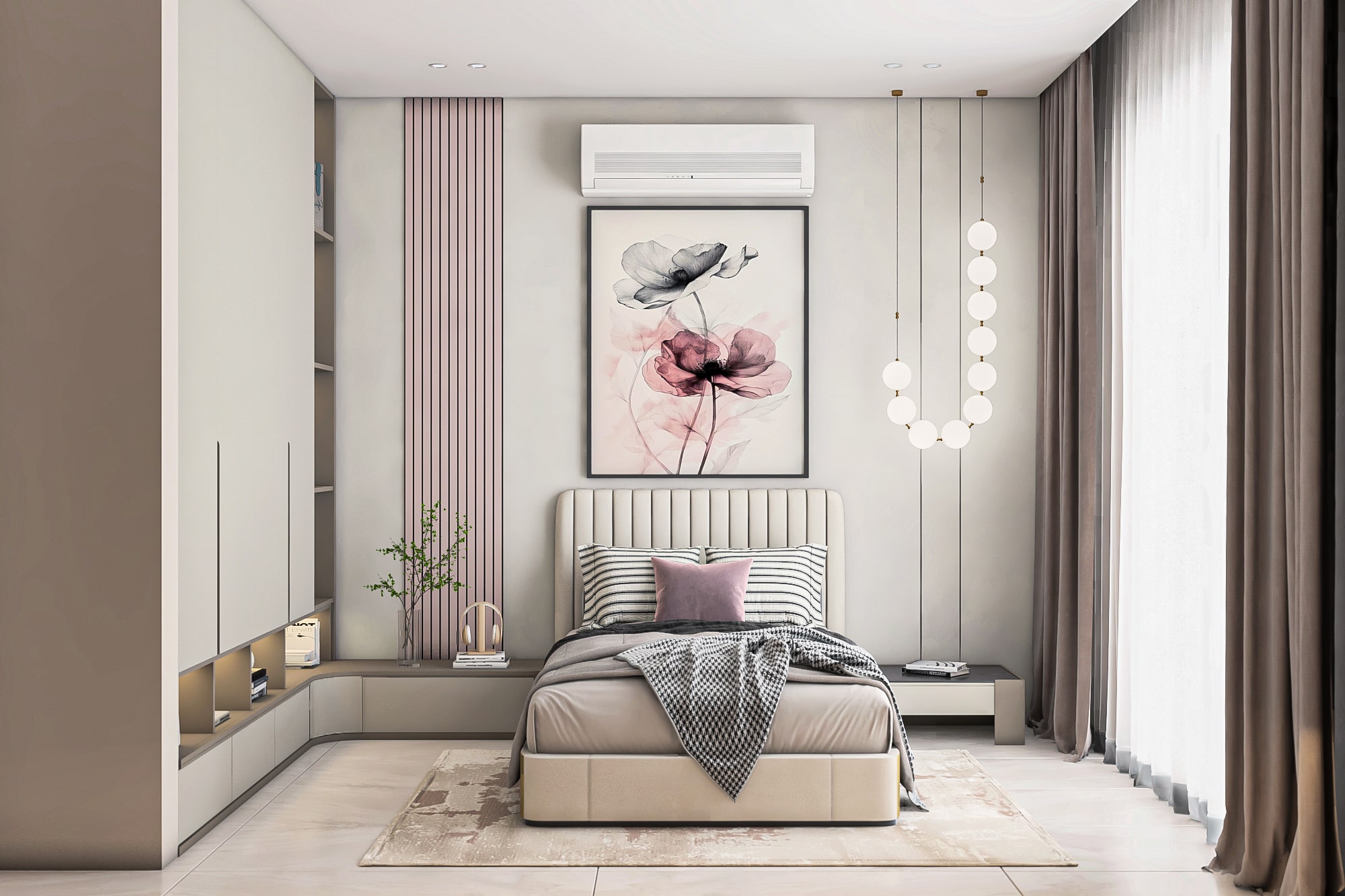 غرفة نوم ألوان سوفت – Soft color bedroom