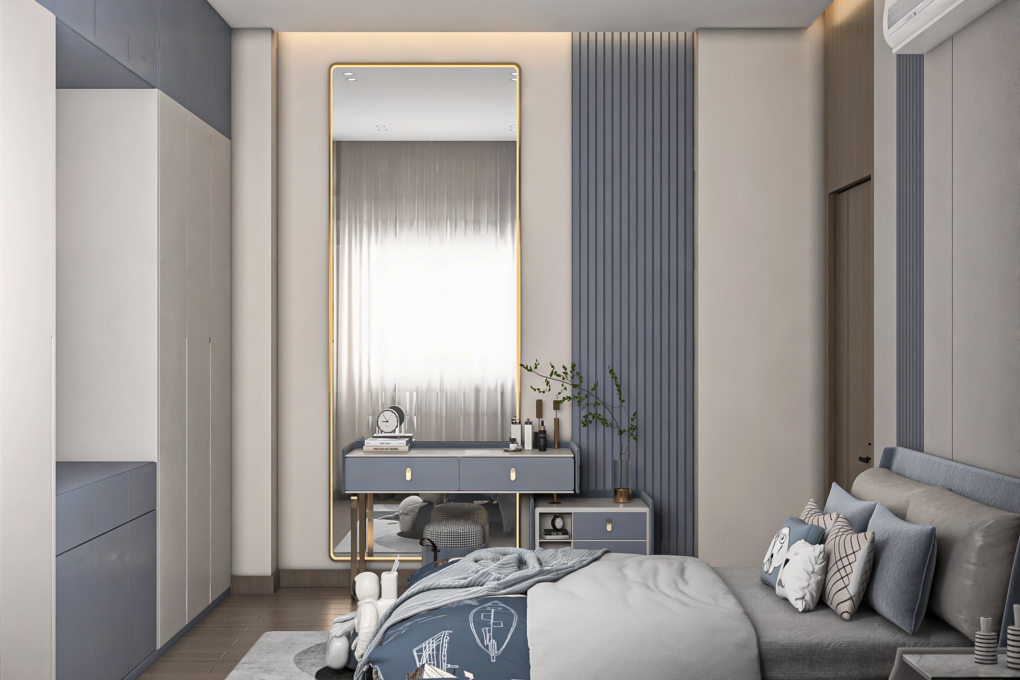 Modern kids room interior with elegant details in Lotus Compound.