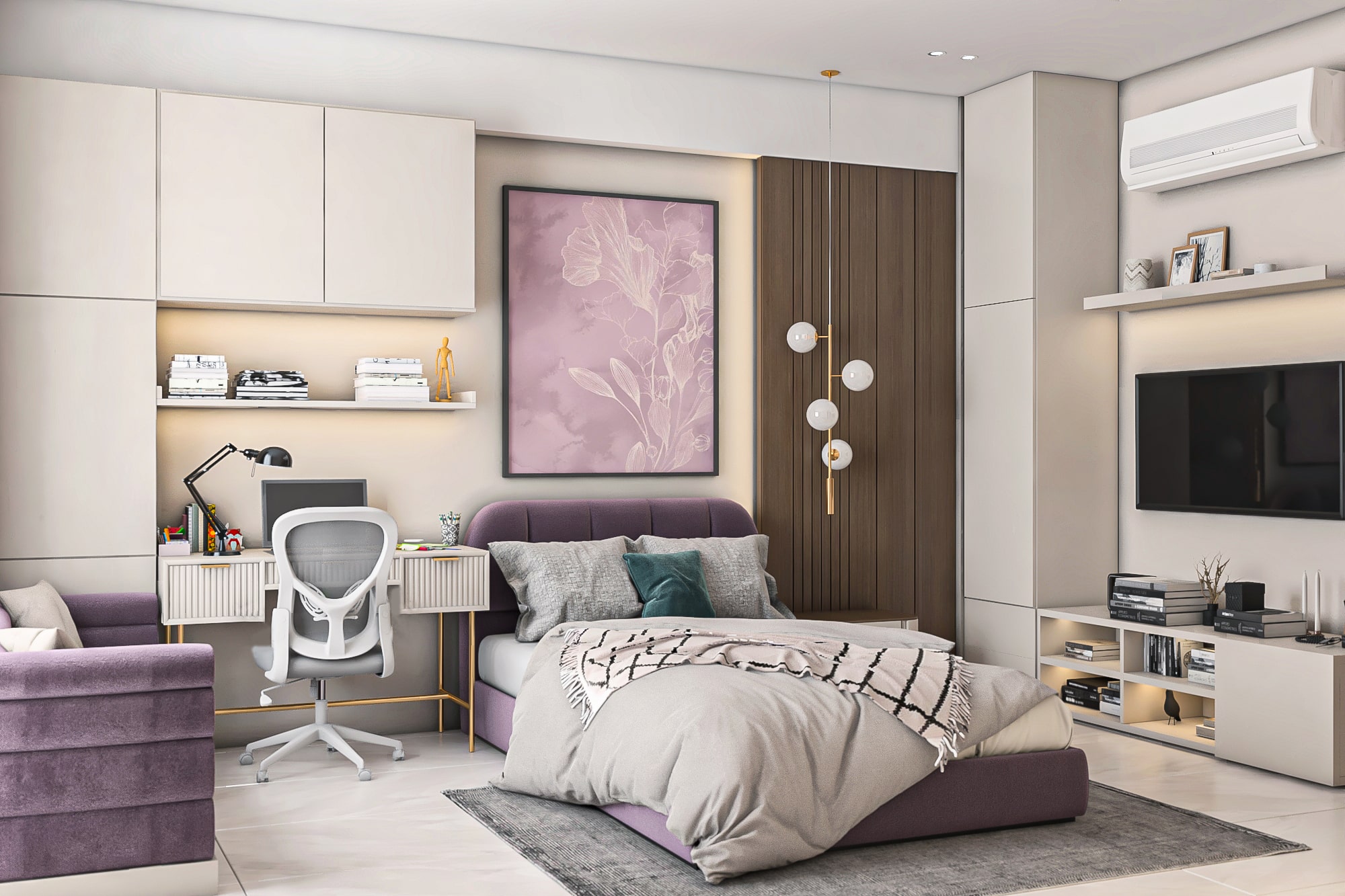 غرفة نوم دافئة – Cozy bedroom