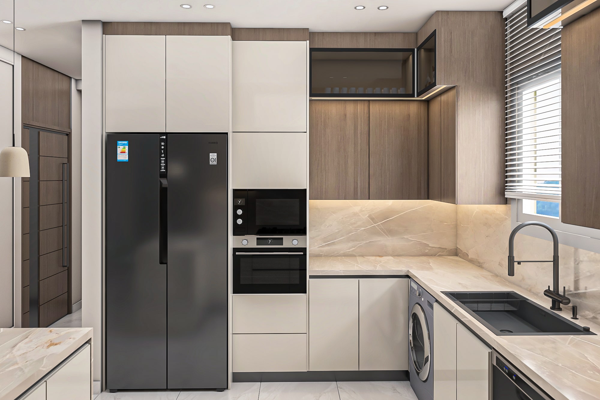Premium kitchen finishing with high-quality materials in Lotus Compound.