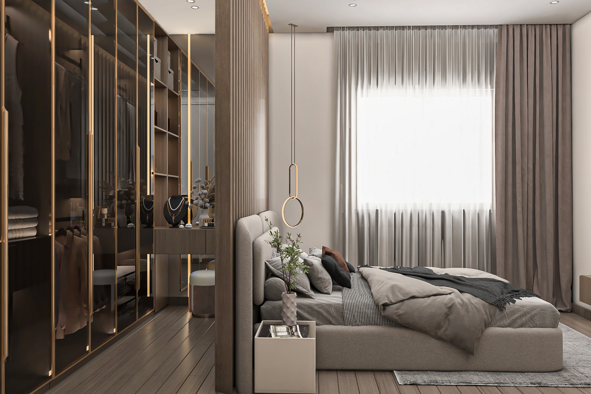 Premium master bedroom interior with luxury detailing in Lotus Compound.